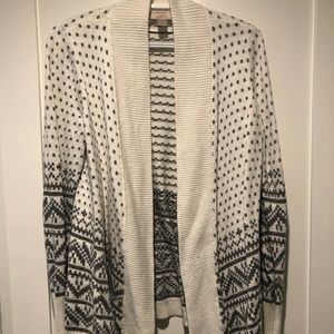 Loft white and gray sweater, medium